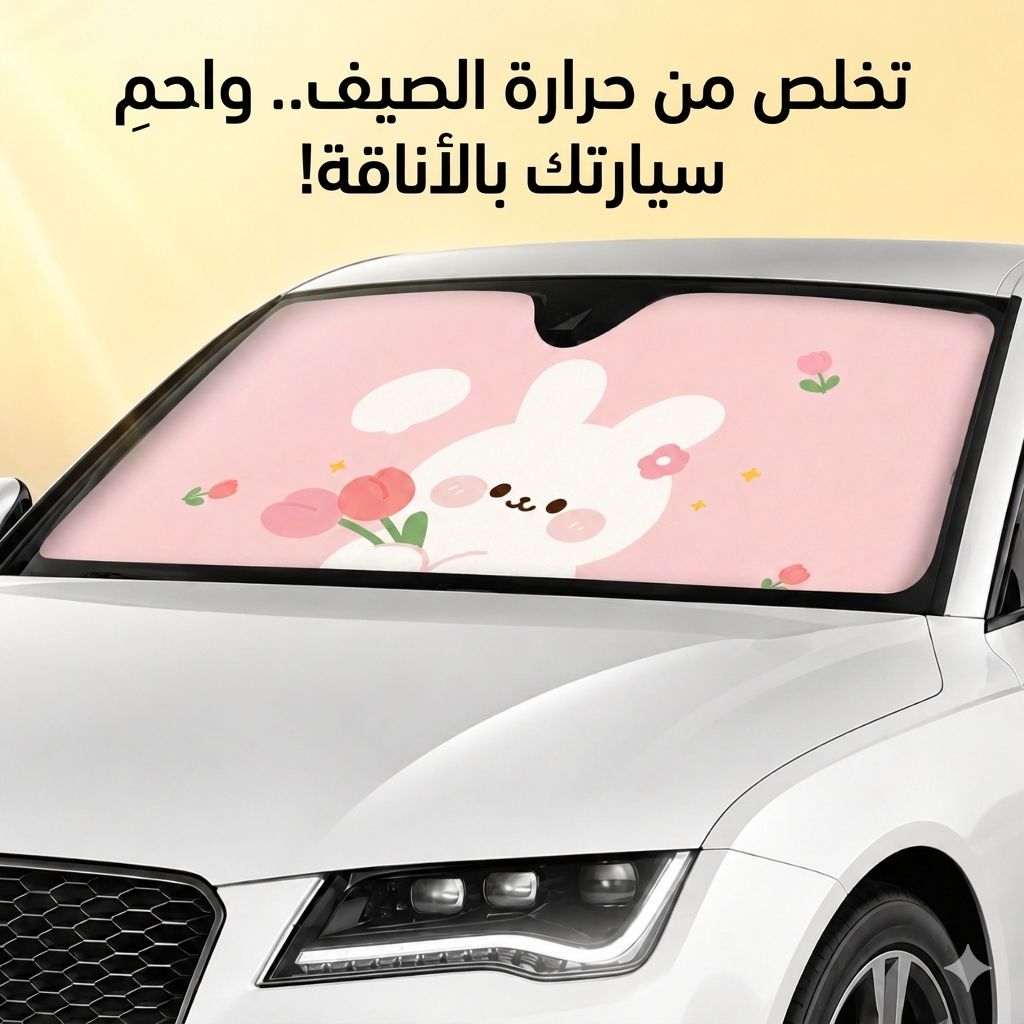 مظلة السيارة الأنيقة – حماية من الشمس بلمسة أنثوية 🌸